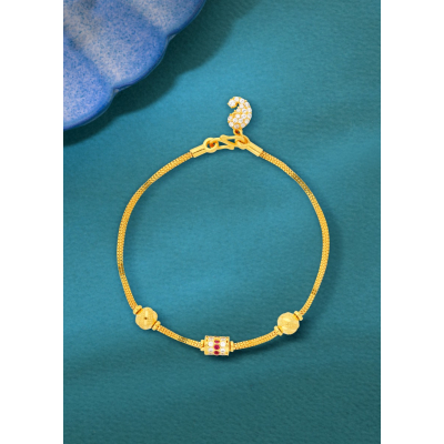 Sophisticated Stone 22K Gold Embellished Bracelet