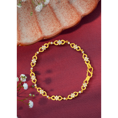 Radiant Floral 22K Gold Design Bracelet