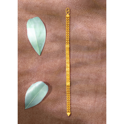 Classic Hollow 22K Gold Chain Bracelet
