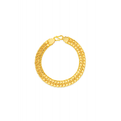 Elegant Leaf 22K Gold Design Men's Bracelet