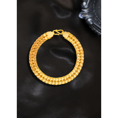 Elegant Leaf 22K Gold Design Men's Bracelet