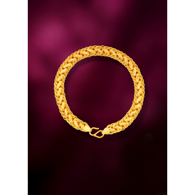 Symbolic Swastik 22K Gold Linking Bracelet