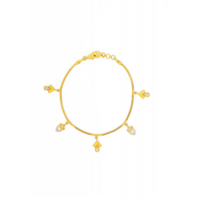 Graceful Floral 22K Gold Bracelet