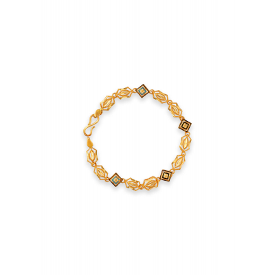 Geometric Glow 22K Gold Bracelet