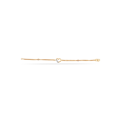 Golden Heart 22K Gold Chain Bracelet