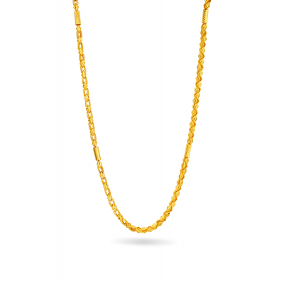 Hollow Diamond 22K Gold Shape Chain