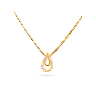 Teardrop Pendant 22K Gold Chain