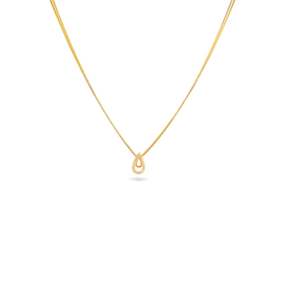 Teardrop Pendant 22K Gold Chain