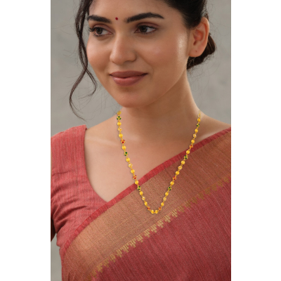 Nellore Ruby Emerald 22K Gold Chain