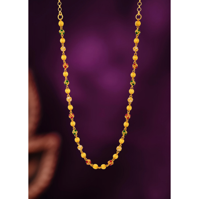 Nellore Ruby Emerald 22K Gold Chain