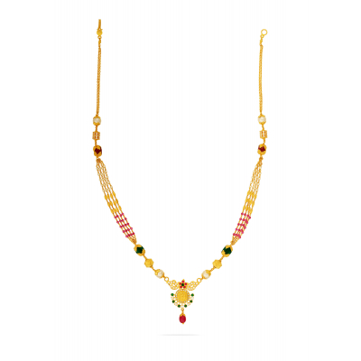 Royal Splendor 22K Gold Ruby Chain