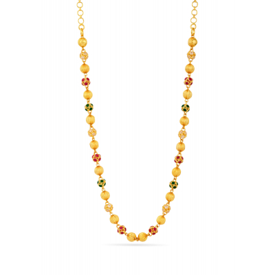 Vibrant Nellore Gemstone 22K Gold Chain