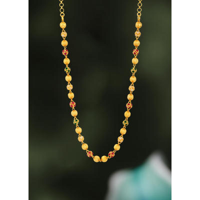 Vibrant Nellore Gemstone 22K Gold Chain