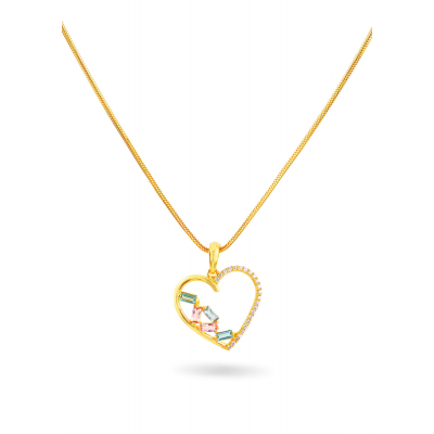 Heart Duo Stone 22K Gold Neckwear Set