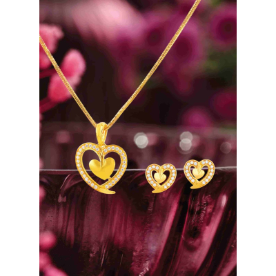 Stone Heart 22K Gold Neckwear Set