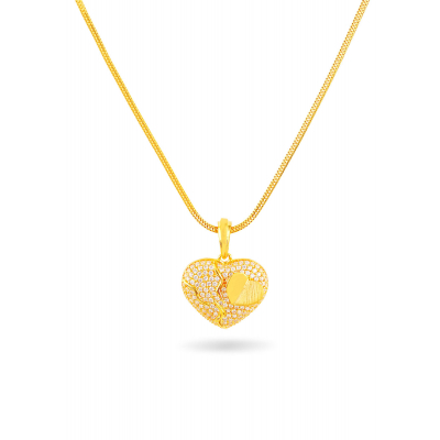Dual Heart 22K Gold Neckwear Set