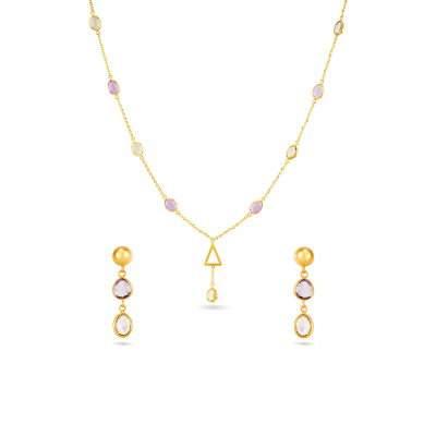 Whimsy Charm 22K Gold Stone Neckwear Set