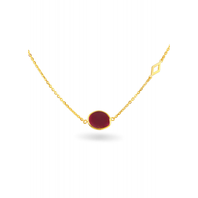 Pear Stone Link 22K Gold Neckwear Set