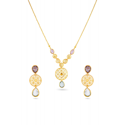 Prism Charm 22K Gold Neckwear Set