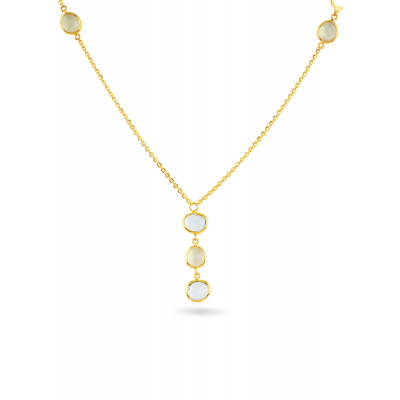 Fancy Color 22K Gold Stone Neckwear Set