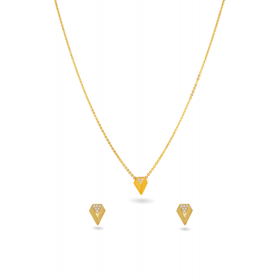 Stone Grace 22K Gold Fancy Neckwear Set