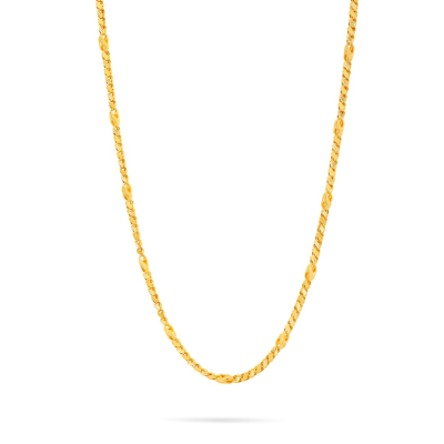 Delicate Hollow 22K Gold Leaf Chain