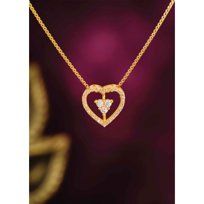 Heart Pendant 22K Gold Chain