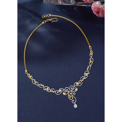 Fallen Leaves Motif Diamond Necklace