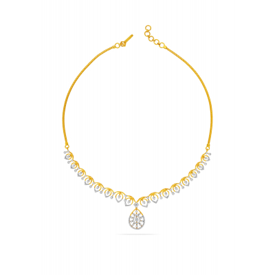 Pretty Petal Cascade Diamond Necklace