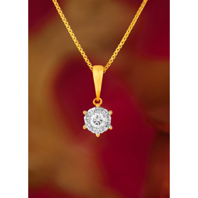 Solitaire Cluster Diamond Pendant