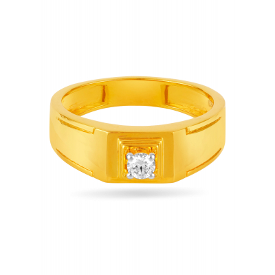 Contemporary Minimalist Diamond Solitaire Finger Ring