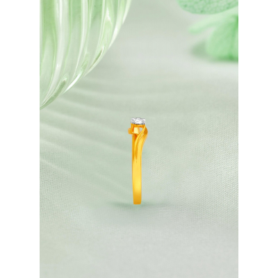Classic Hoops Diamond Solitaire Finger Ring