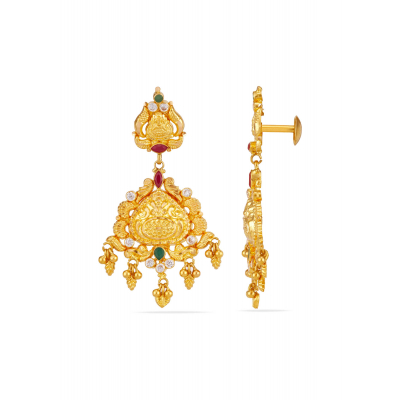 Lakshmi Grace 22K Gold Ruby Hanging Earring
