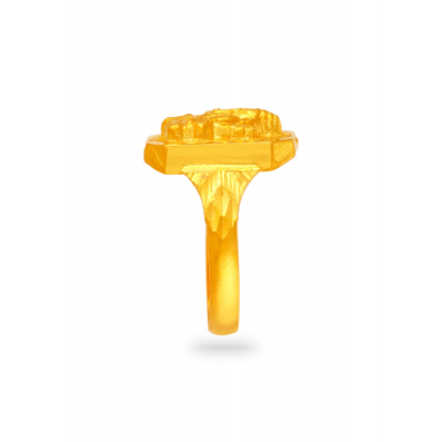 Divine Embossing 22K Gold Ganesh Finger Ring