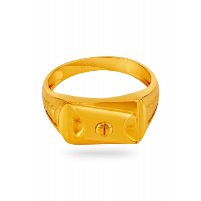 Sacred Swastik 22K Gold Finger Ring