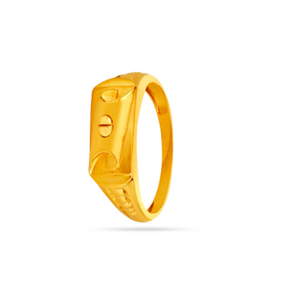 Sacred Swastik 22K Gold Finger Ring