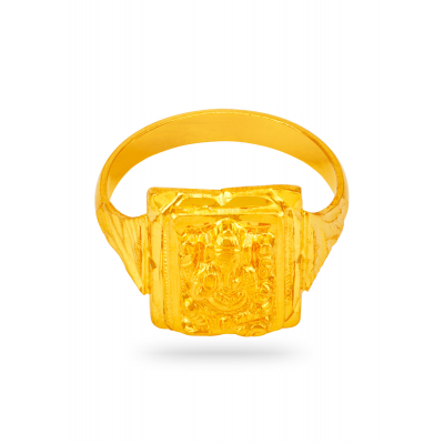 Ganesh Blessings 22K Gold Finger Ring