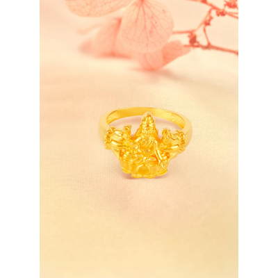 Goddess Lakshmi 22K Gold Finger Ring