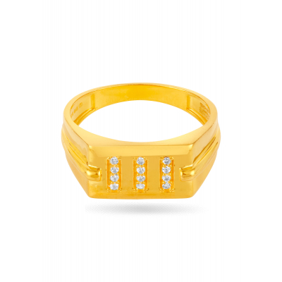 Line Modelling 22K Gold Stone Party Finger Ring