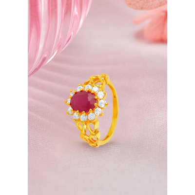 Ruby Radiance 22K Gold Elegant Party Finger Ring