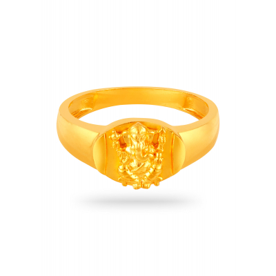 Sacred Aura 22K Gold Ganesh Finger Ring