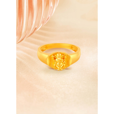 Sacred Aura 22K Gold Ganesh Finger Ring