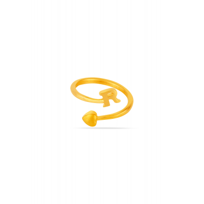 Alphabet 'R' 22K Gold Finger Ring