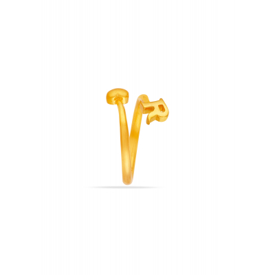 Alphabet 'R' 22K Gold Finger Ring