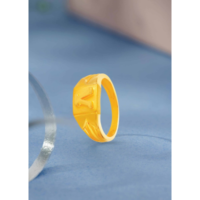 Alphabet Charm 22K Gold Finger Ring