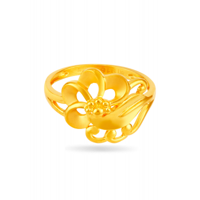 Floral Charm 22K Gold Inspired Finger Ring