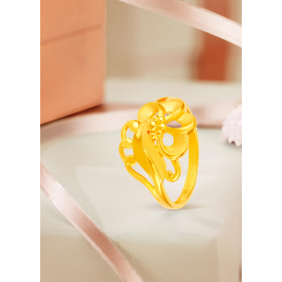 Floral Charm 22K Gold Inspired Finger Ring