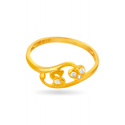 Alphabet 'S' 22K Gold Inspired Finger Ring