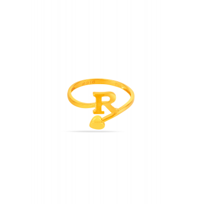 Alphabet 'R' Inspired 22K Gold Finger Ring