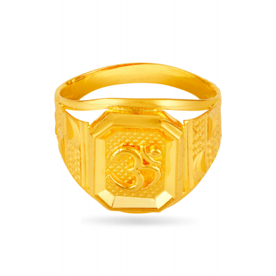 Patterned Charm 22K Gold Fancy Finger Ring